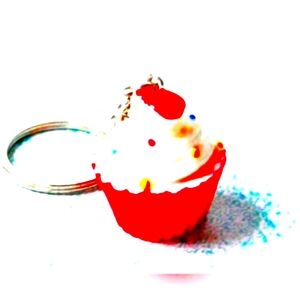 🆕️Boutique Resin Cupcake 🧁 and Metal Charm Keychain/ Purse Charm